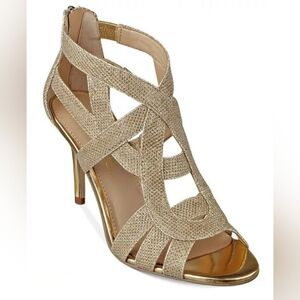 Elegant Gold Strappy Heels